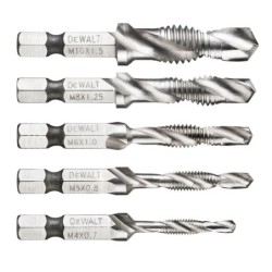 5 Forets à tarauder 156mm emmanchement hex (M4,M5,M6,M8,M10)