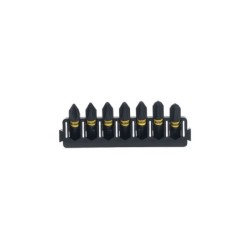 Barrette de 7 embouts de vissage Philipps impact torsion 25mm : Ph1 (x2), Ph2 (x3), Ph3 (x2)