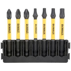 Barrette de 7 embouts de vissage Philipps/Torx flextorq 57mm : PZ1, PZ2 (x2), T15, T20, T25, T30