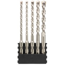 Barrette de 5 forets SDS+ : 6x160mm (x2), 8x160mm, 10x160mm, 12x160mm