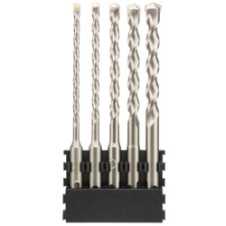 Barrette de 5 forets SDS+ : 5x160mm, 6x160mm, 8x160mm, 10x160mm, 12x160mm