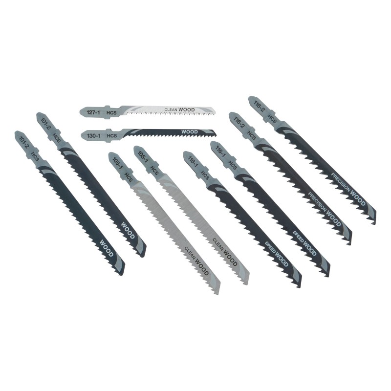 Coffret de 10 lames de scie sauteuse bois Attache en T